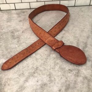 Vintage Western Belt Mens 38 Tan Quill Rodeo Cowboy Southwestern Classic Mexico
